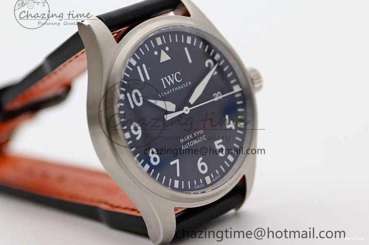 MIROTIME 0506 Vibrant Mark XVIII IW327001 SS M+F 1:1 Best Edition Black Dial on Black Leather Strap A 7055